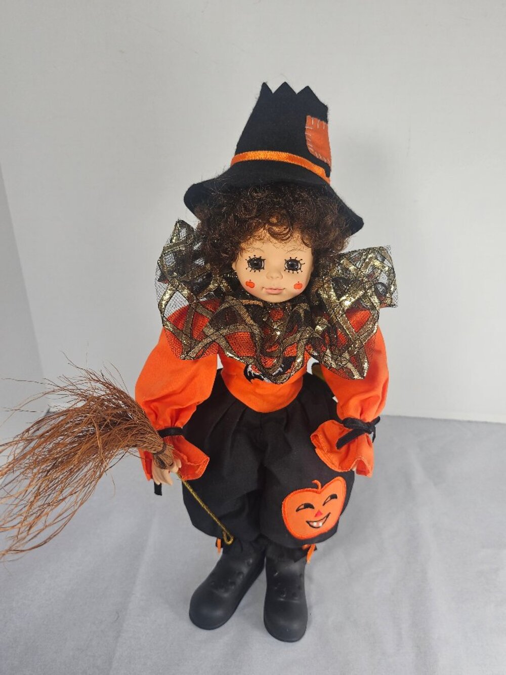 Vintage Brinn's 1988 October Calendar Clown Doll Halloween Witch With Broom